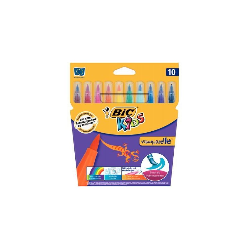 Achetez Pochette de 10 Visaquarelle pointe pinceau couleurs vives assorties 8289641 VISAQUAREL BIC p.. Achetez Pochette de 10 Visaquarelle pointe pinceau couleurs vives assorties 8289641 VISAQUAREL BIC p..