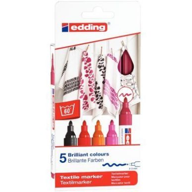 Achetez Boîte de 5 marqueurs textile E-4500 chaudes 4-4500-5999 EDDING pas cher sur Ma Rentrée Sco..
