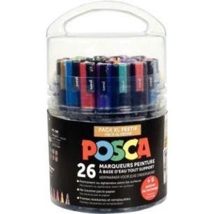 Achetez Seau de 26 marqueurs Posca festif dont 6 offerts PACK EDU POSCA/20+6 002 POSCA UNIBALL pas c..