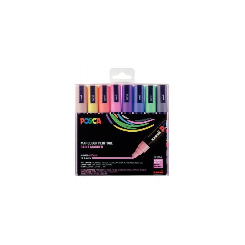Achetez Pochette de 8 marqueurs posca pointe moyenne ogive pastel PC5M/8A ASS25 POSCA UNIBALL pas ch.. Achetez Pochette de 8 marqueurs posca pointe moyenne ogive pastel PC5M/8A ASS25 POSCA UNIBALL pas ch..