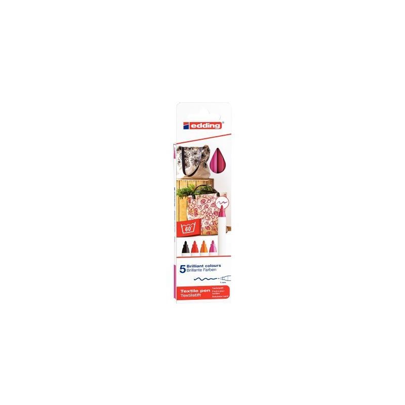 Achetez Boîte de 5 marqueurs textile E-4600 chaudes 4-4600-5999 EDDING pas cher sur Ma Rentrée Sco..