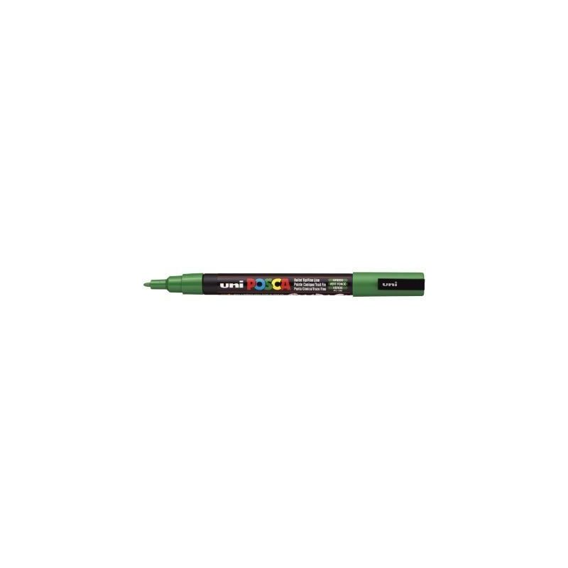Achetez Marqueur pointe fine conique  vert foncé PC3M VF POSCA UNIBALL pas cher sur Ma Rentrée Sco..