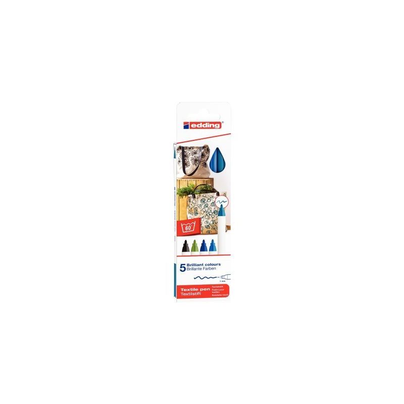 Achetez Boîte de 5 marqueurs textile E-4600 froides 4-4600-5099 EDDING pas cher sur Ma Rentrée Sco..