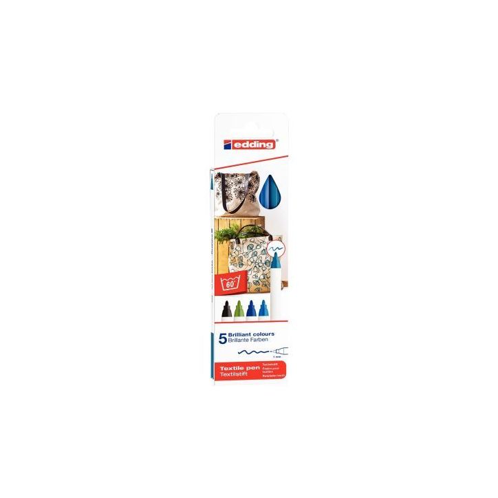 Boîte de 5 marqueurs textile E-4600 froides 4-4600-5099 EDDING