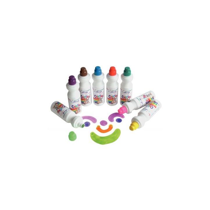 Boîte de 8 marqueurs 75 ml Chunkie vert toucan, mangue, papaye, fuchsia, violet, anis, turquoise et cacao CH4(...)