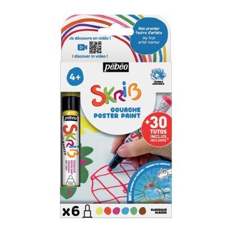 Achetez Set de 6 marqueurs gouache classique 604111 PEBEO pas cher sur Ma Rentrée Scolaire