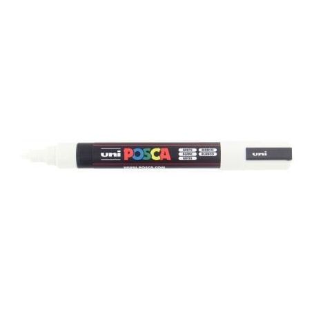Achetez Marqueur pointe moyenne conique blanc PC5M BL POSCA UNIBALL pas cher sur Ma Rentrée Scolair..