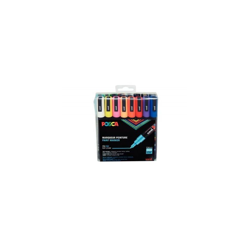 Achetez Pochette de 16 marqueurs pointe fine conique 1,5 mm couleurs assorties PC3M/16AASS21 POSCA U..