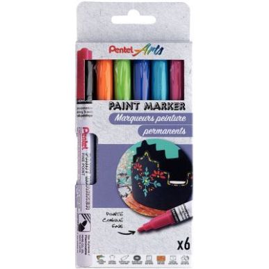 Achetez Pochette de 6 marqueurs peinture fun assortis MSP10/6FUNNY PENTEL pas cher sur Ma Rentrée S..