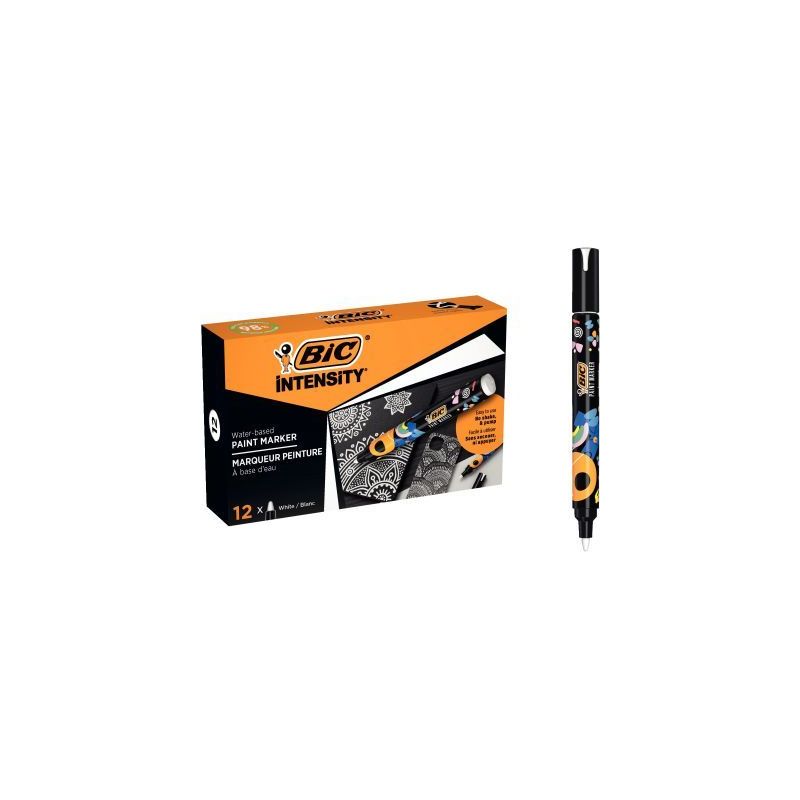 Achetez Boîte de 12 marqueurs peinture Intensity blancs 527425 BIC pas cher sur Ma Rentrée Scolair..