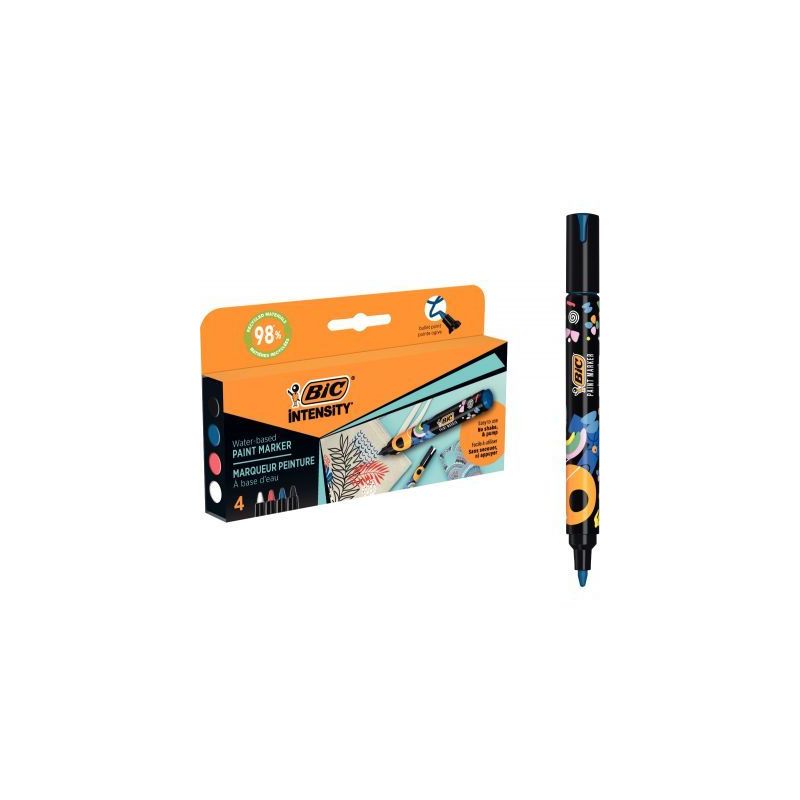 Achetez Boîte de 4 marqueurs peinture Intensity assortis 527423 BIC pas cher sur Ma Rentrée Scolai.. Achetez Boîte de 4 marqueurs peinture Intensity assortis 527423 BIC pas cher sur Ma Rentrée Scolai..