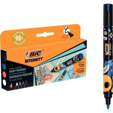 Achetez Boîte de 4 marqueurs peinture Intensity assortis 527423 BIC pas cher sur Ma Rentrée Scolai..