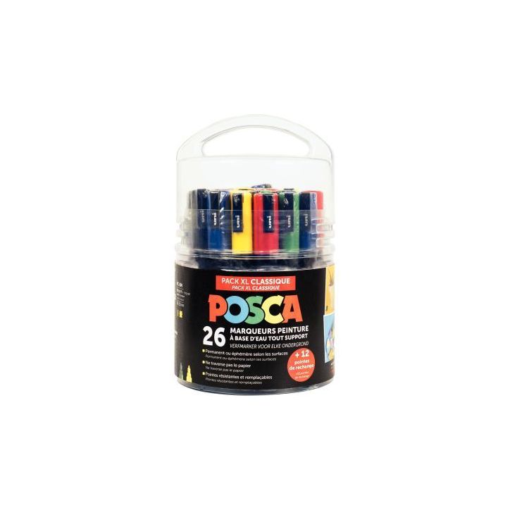 Seau de 26 marqueurs Posca dont 6 offerts PACK EDU POSCA/20+6 001 POSCA UNIBALL