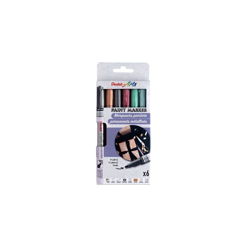 Achetez Pochette de 6 marqueurs peinture métal assortis MSP10/6METAL PENTEL pas cher sur Ma Rentré.. Achetez Pochette de 6 marqueurs peinture métal assortis MSP10/6METAL PENTEL pas cher sur Ma Rentré..