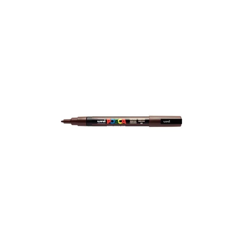 Achetez Marqueur pointe fine conique marron foncé PC3M MF POSCA UNIBALL pas cher sur Ma Rentrée Sc..