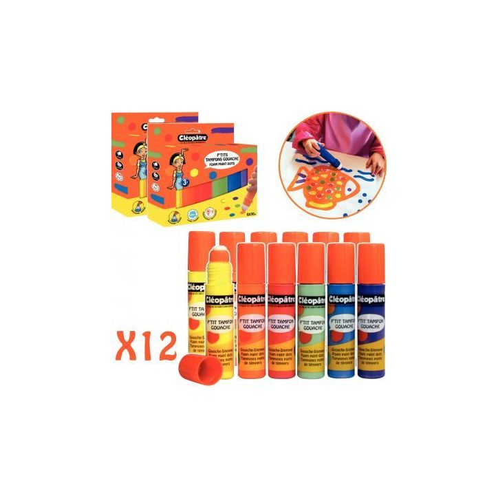 Lot de 12 tampons gouaches 50ml rechargeable BL6PGN45M/2 CLEOPATRE
