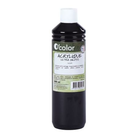 Achetez Flacon 500ml de peinture acrylique O'COLOR, noir ACR500PETNOI_00/28531 O'COLOR pas cher sur ..