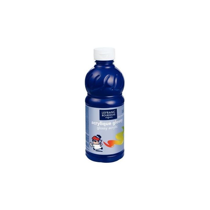 Flacon 500ml d'acrylique Glossy Lefranc Bourgeois, bleu outremer 188300 COLOR AND  LEFRANC & BOURGEOIS