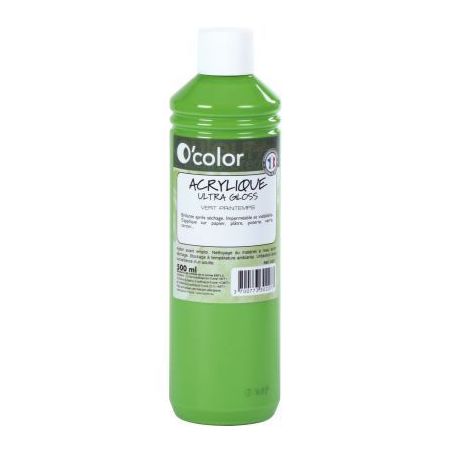 Achetez Flacon 500ml de peinture acrylique O'COLOR, vert printemps 0227 O'COLOR pas cher sur Ma Rent..