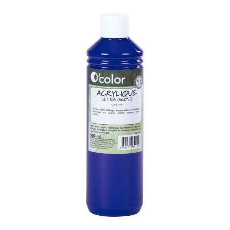 Achetez Flacon 500ml de peinture acrylique O'COLOR, violet 0224 O'COLOR pas cher sur Ma Rentrée Sco..