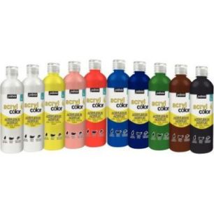 Achetez Carton 10 flacons 500 ml de peinture acrylique brillante ACRYLCOLOR couleurs standards 36469..