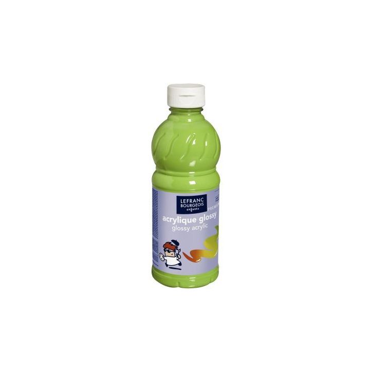 Flacon 500ml d'acrylique Glossy Lefranc Bourgeois, vert anis 188146 COLOR AND  LEFRANC & BOURGEOIS