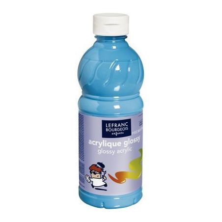 Achetez Flacon 500ml d'acrylique Glossy Lefranc Bourgeois, bleu turquoise 188147 COLOR AND LEFRANC ..