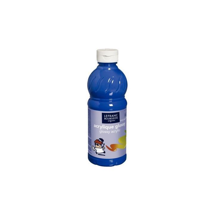 Flacon 500ml d'acrylique Glossy Lefranc Bourgeois, cyan 188297 COLOR AND  LEFRANC & BOURGEOIS