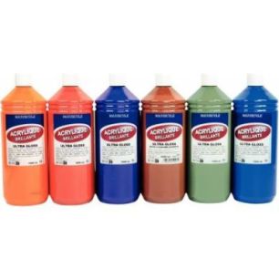 Achetez Lot de 6 flacons 1litre acrylique majuscule ultra gloss 1887 MAJUSCULE pas cher sur Ma Rentr..