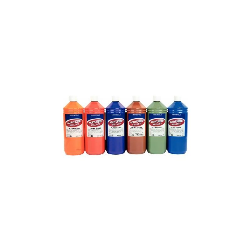 Achetez Lot de 6 flacons 1litre acrylique majuscule ultra gloss 1887 MAJUSCULE pas cher sur Ma Rentr..