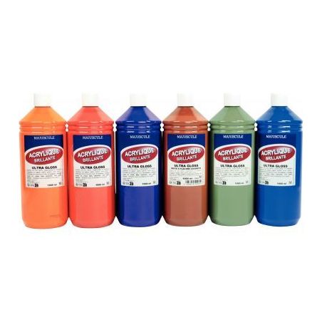 Achetez Lot de 6 flacons 1litre acrylique majuscule ultra gloss 1887 MAJUSCULE pas cher sur Ma Rentr..