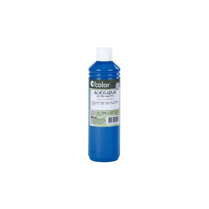 Flacon 500ml de peinture acrylique O'COLOR, bleu outremer 0226 O'COLOR