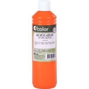 Flacon 500ml de peinture acrylique O'COLOR, orange 0218 O'COLOR