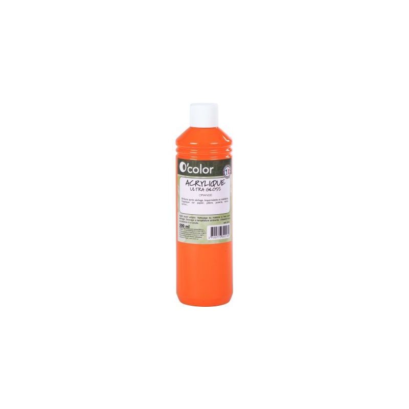 Achetez Flacon 500ml de peinture acrylique O'COLOR, orange 0218 O'COLOR pas cher sur Ma Rentrée Sco..