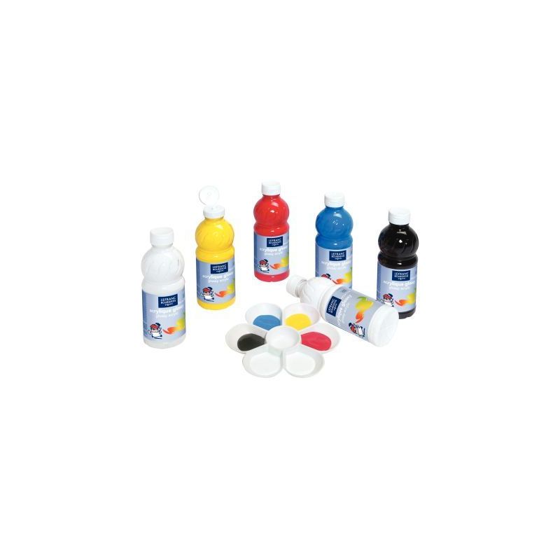 Achetez Carton de 6 flacons 500ml d'acrylique Glossy Lefranc Bourgeois, couleurs vives assorties 188.. Achetez Carton de 6 flacons 500ml d'acrylique Glossy Lefranc Bourgeois, couleurs vives assorties 188..