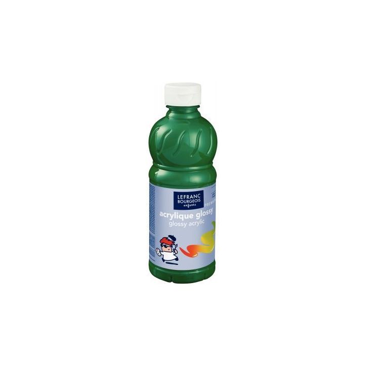 Flacon 500ml d'acrylique Glossy Lefranc Bourgeois, vert brillant 188306 COLOR AND  LEFRANC & BOURGEOIS