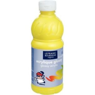 Achetez Flacon 500ml d'acrylique Glossy Lefranc Bourgeois, jaune citron 188143 COLOR AND  LEFRANC & ..