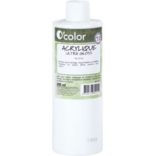 Flacon 500ml de peinture acrylique O'COLOR, blanc ACR500PETBLA_00/28529 O'COLOR