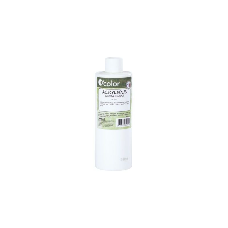 Achetez Flacon 500ml de peinture acrylique O'COLOR, blanc ACR500PETBLA_00/28529 O'COLOR pas cher sur..