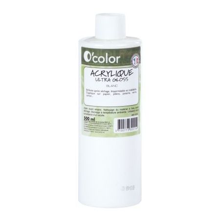 Achetez Flacon 500ml de peinture acrylique O'COLOR, blanc ACR500PETBLA_00/28529 O'COLOR pas cher sur..
