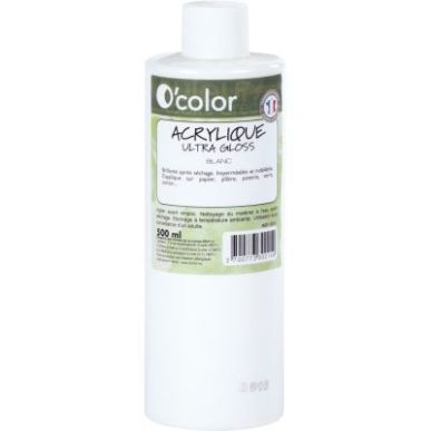 Achetez Flacon 500ml de peinture acrylique O'COLOR, blanc ACR500PETBLA_00/28529 O'COLOR pas cher sur..