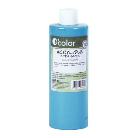 Achetez Flacon 500ml de peinture acrylique O'COLOR, bleu ACR500PETBP_00/28525 O'COLOR pas cher sur M..