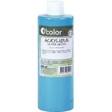Achetez Flacon 500ml de peinture acrylique O'COLOR, bleu ACR500PETBP_00/28525 O'COLOR pas cher sur M..