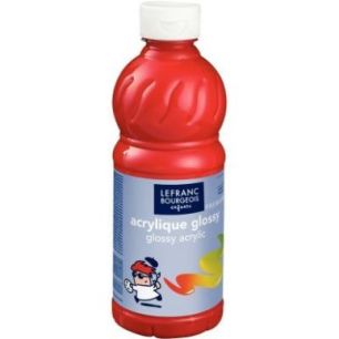 Achetez Flacon 500ml d'acrylique Glossy Lefranc Bourgeois, rouge vif 188302 COLOR AND  LEFRANC & BOU..