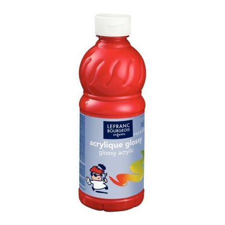 Achetez Flacon 500ml d'acrylique Glossy Lefranc Bourgeois, rouge vif 188302 COLOR AND  LEFRANC & BOU..