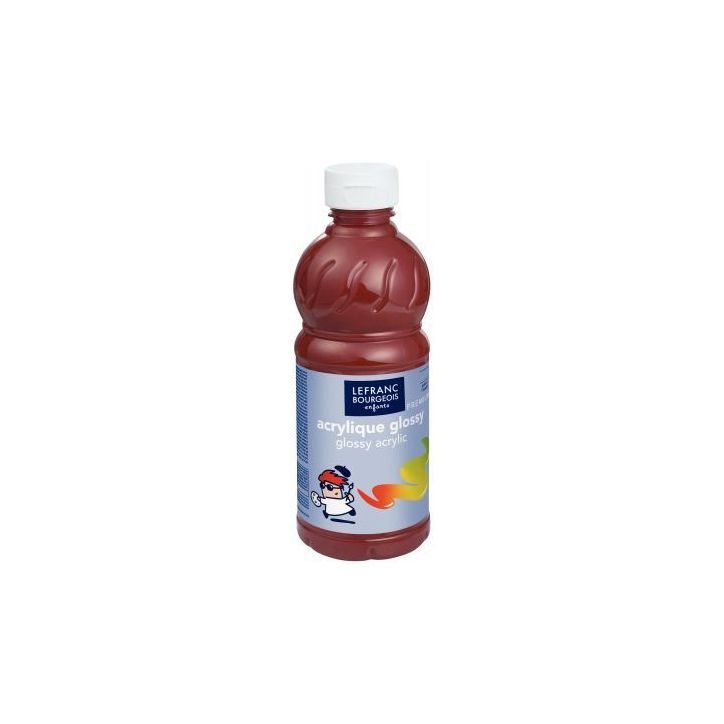 Flacon 500ml d'acrylique Glossy Lefranc Bourgeois, terre de sienne brûlée 188304 COLOR AND  LEFRANC & BOURGE(...)