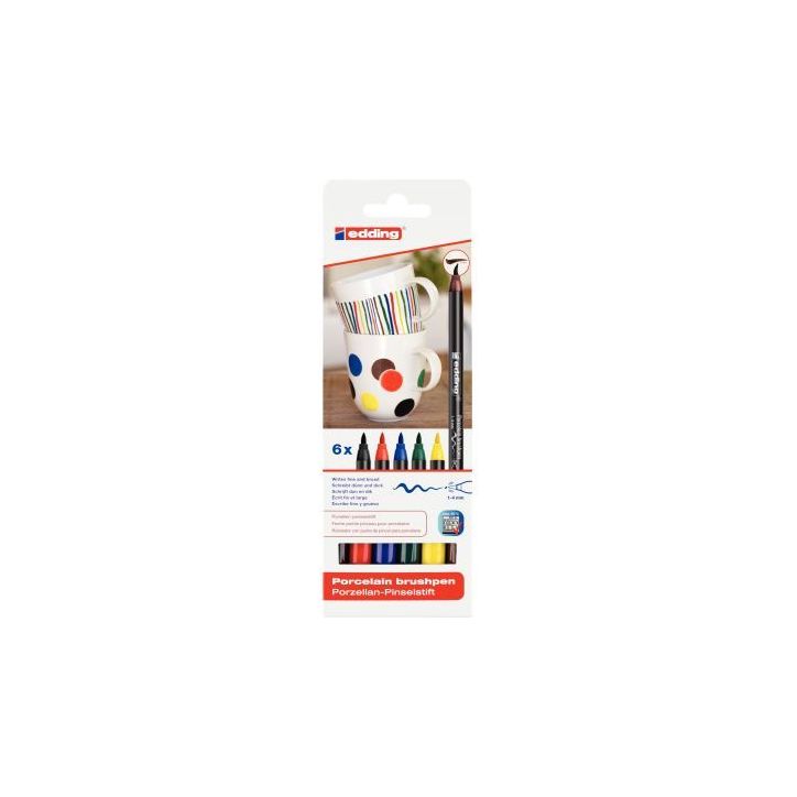 Pochette de 6 feutres porcelaine céramique couleurs primaires 4-4200-6 EDDING