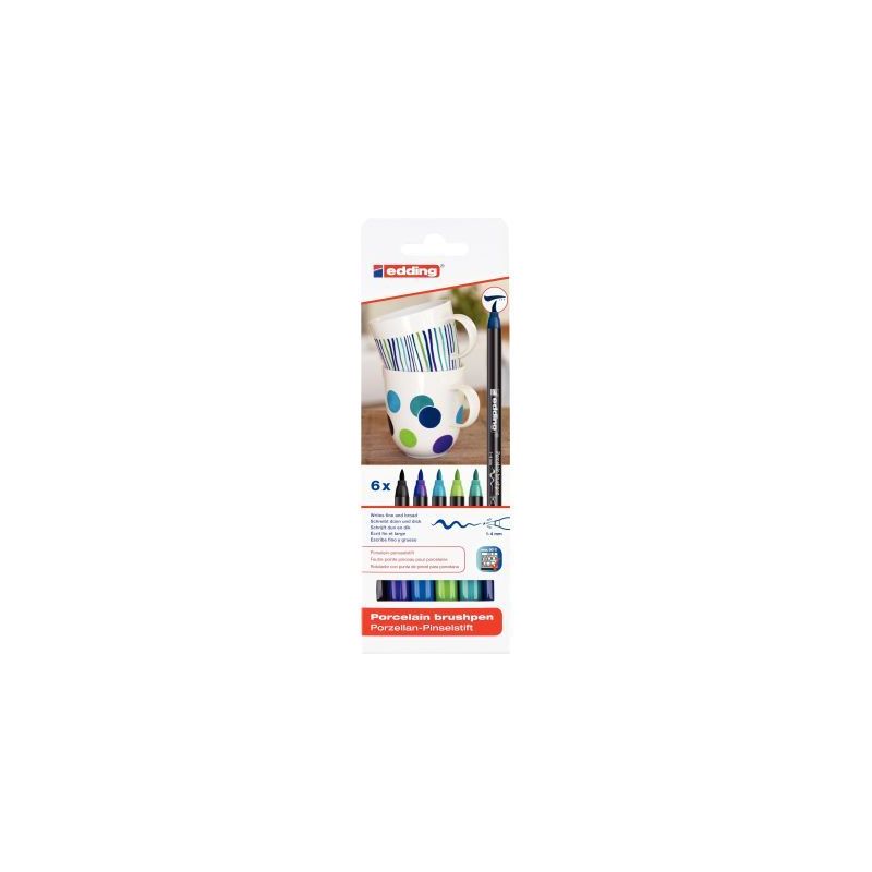 Achetez Pochette de 6 feutres porcelaine céramique couleurs froides 4-4200-6099 EDDING pas cher sur..