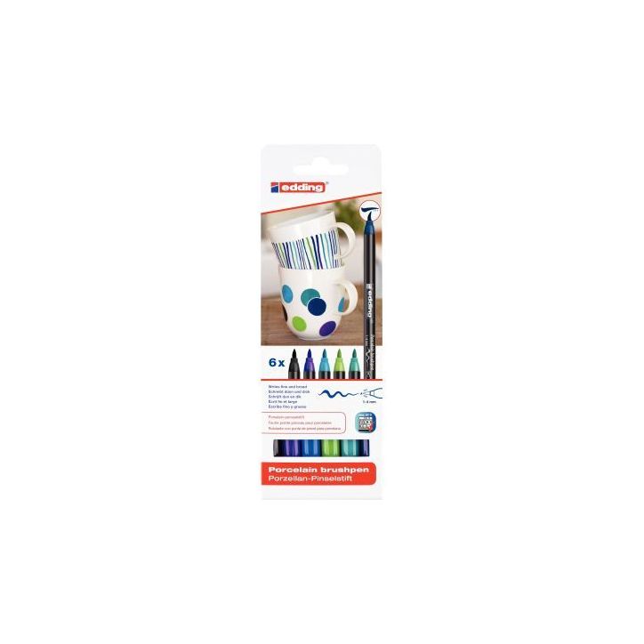 Pochette de 6 feutres porcelaine céramique couleurs froides 4-4200-6099 EDDING