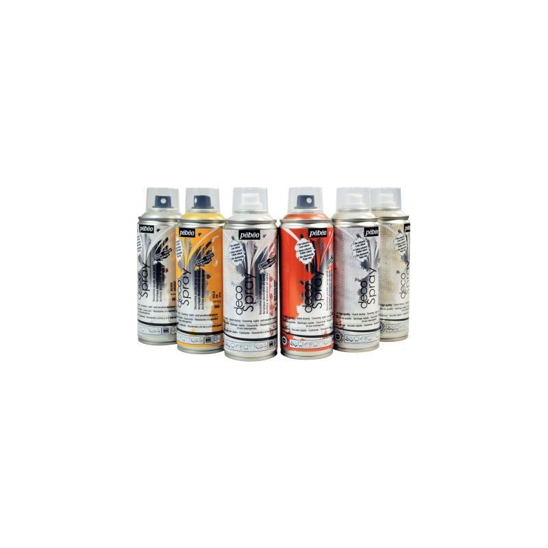 Achetez Lot de 6 sprays 200ml de peintures acryliques 093898 PEBEO pas cher sur Ma Rentrée Scolaire Achetez Lot de 6 sprays 200ml de peintures acryliques 093898 PEBEO pas cher sur Ma Rentrée Scolaire